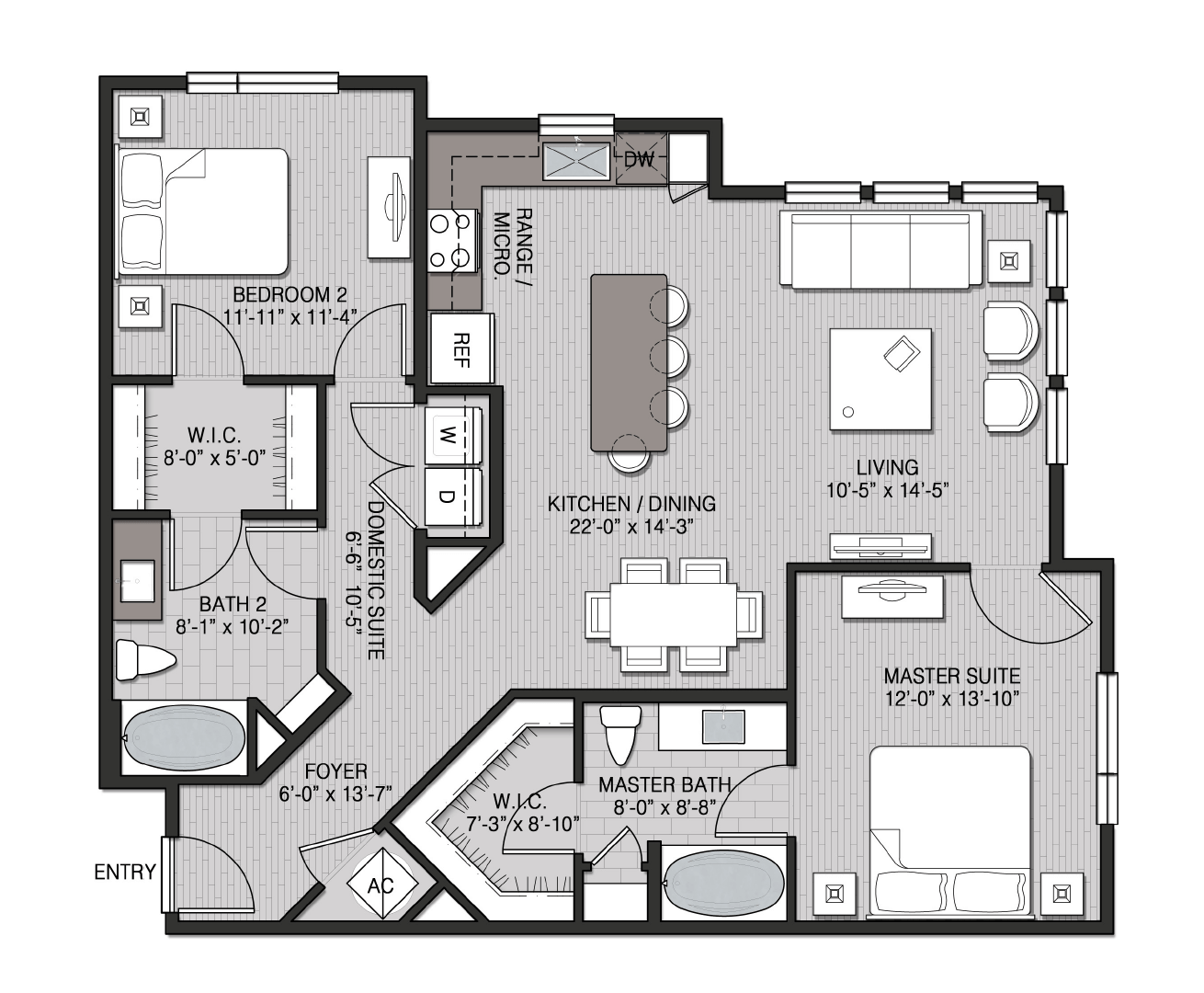 A featured floor plan at Sanctuary at CenterPointe apartments in Altamonte Springs.