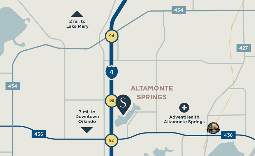 map of Sanctuary at CenterPointe's location in Altamonte Springs Florida